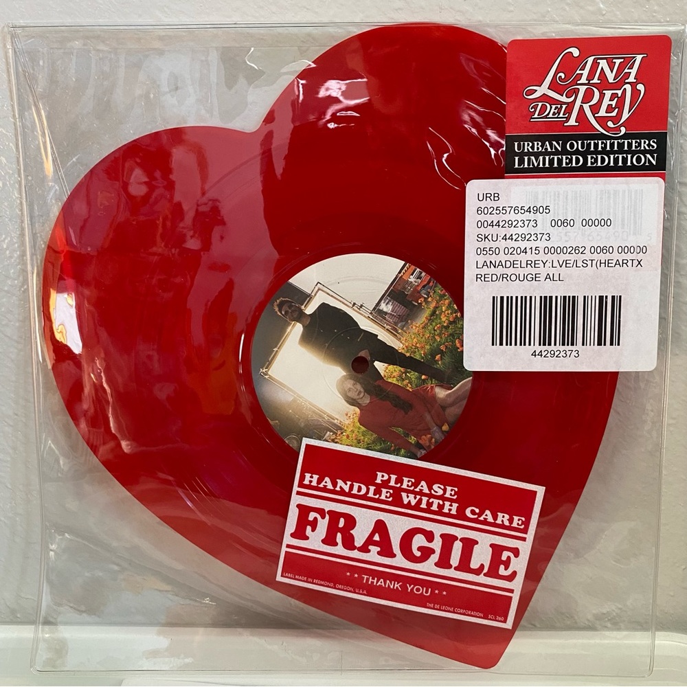 Lana Del Rey Lust for Life/Love heart shaped vinyl record featuring The Weekend